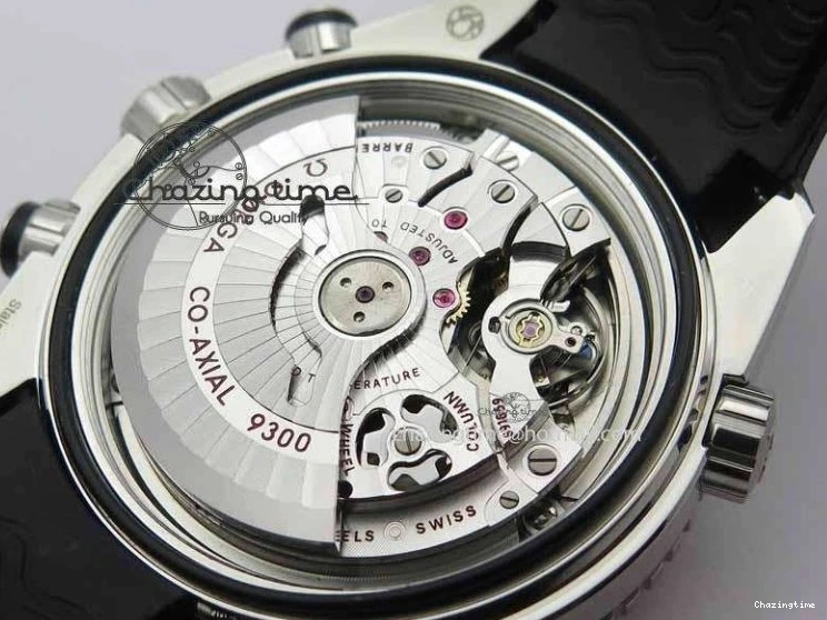 0319 Unisex Planet Ocean Master Chrono 45mm SS OM 1:1 Best Edition Black Dial On Black Rubber Strap A 8171